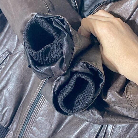 Vintage Black Sheep Brown Leather Bomber M - Picture 7 of 16